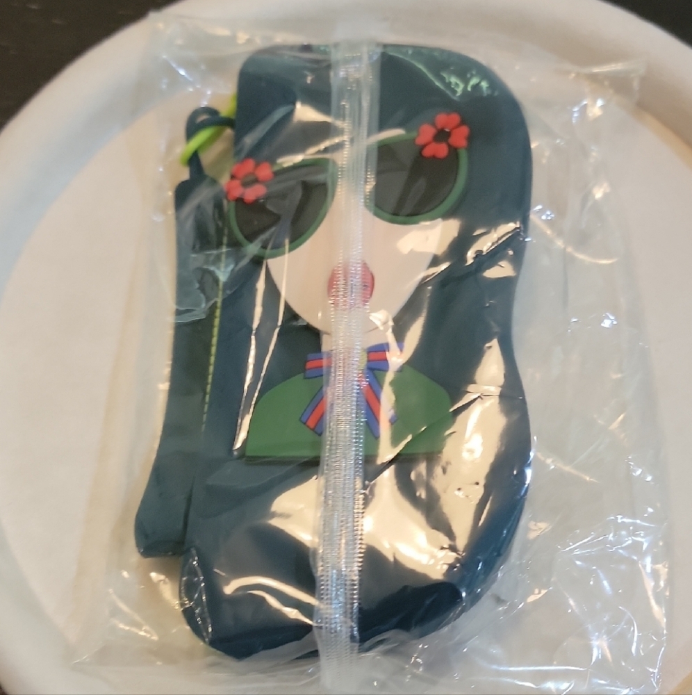 Stylish Blue Sunglasses Case with Floral Design